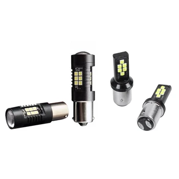 

2Pcs Py21W Led Bulb 1156 Bau15S Leds 21 3030Smd Auto Light Bulbs Reverse Lamp White R5W 12V Car Turn Signal Light & 2Pcs R5W 303