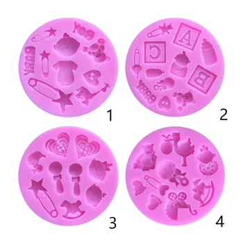 

Baby Shower Hand Bottle Trojan Silicone Mold soap, Flip Candy Stroller Chocolate Moulds Fondant Cake Decoration Baking DIY Tools