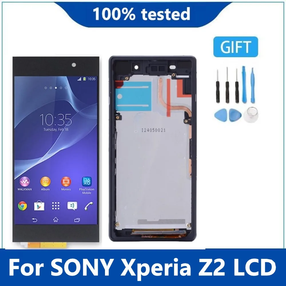ЖК-дисплей с рамкой для SONY Xperia Z2 сенсорный экран дигитайзер в сборе D6503 D6543