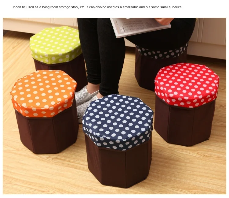 European-style Storage Stool Multifunctional Sitting Storage Stool Home Foldable Storage Box Non-woven Dust-proof Storage Box