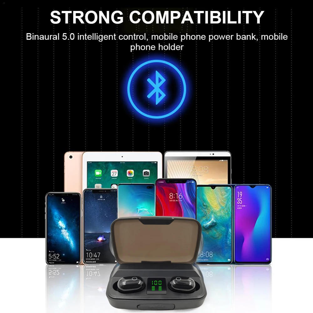Новые наушники F2 TWS с сенсорным Bluetooth HD стерео беспроводные шумоподавлением