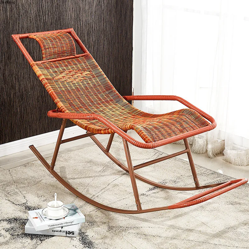 Simple Living Room Chair Backrest Armchair Rocking Wicker Plastic Rattan Lounge Chairs House Furniture | Мебель