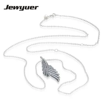 

Phoenix feather pendant Necklaces for Women 925 Sterling Silver link chain Necklace Women Fine Jewelry Jewyuer NC011
