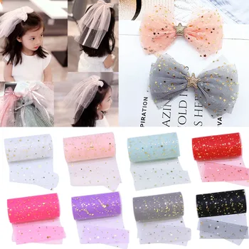 

25yard Glitter Star Crystal Fabric Tulle Roll Organza Tulle Fabric For Wedding Birthday Party Decor DIY Tutu Skirt Gift Box Wrap