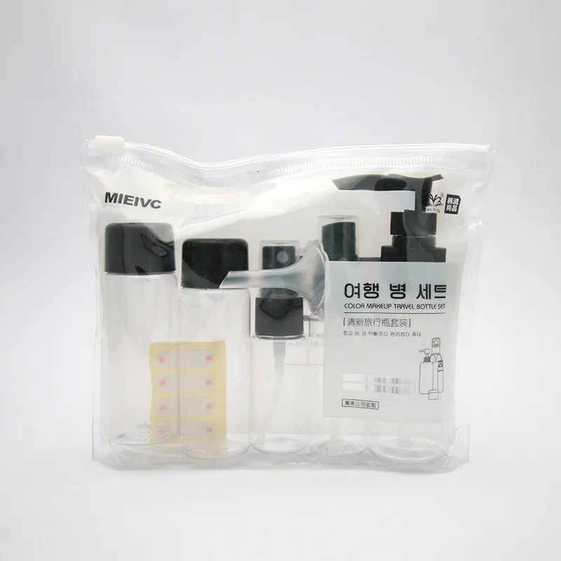 Portátil de 7 unids/set de plástico transparente Kit de viaje hacer aerosol botella recargable botellas de cosméticos Dropship 2020 nuevo