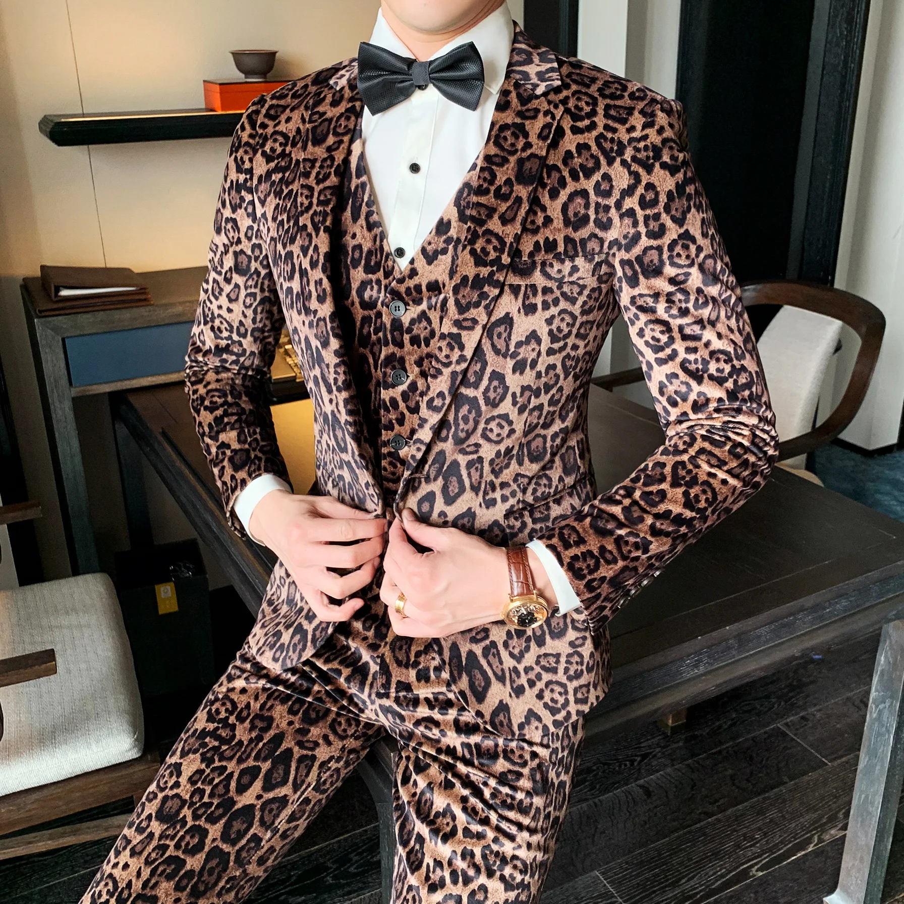 Suit Men's Single Button Suit Printing Leopard Print Suit Evening Suit Men's Suit Christmas Suit Slim SuitMen 3 Piece SuitsMen Suit Men's Single Button Suit Printing Leopard Print Suit Evening Suit Men's Suit Christmas Suit Slim SuitMen 3 Piece SuitsMen