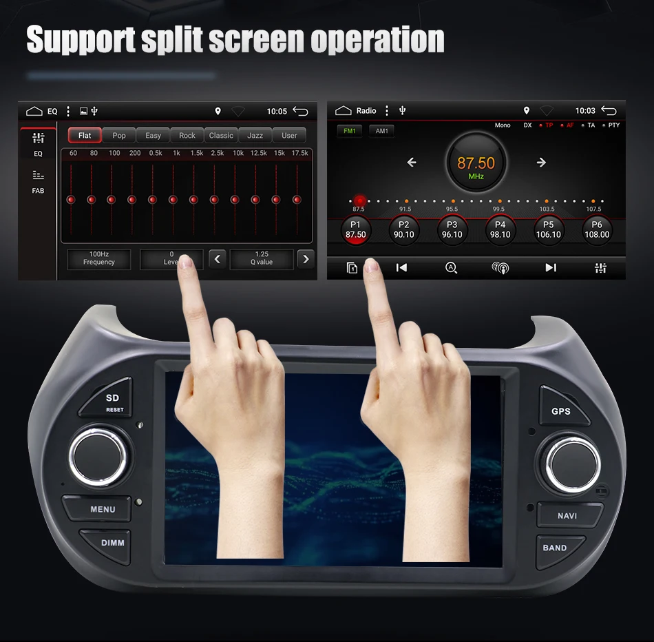 Eunavi один 1 Din 7 ''Quad core Android 7,1 автомобилей Радио Стерео Системы gps навигации для Fiat Fiorino 2 г Оперативная память WI-FI USB Bluetooth