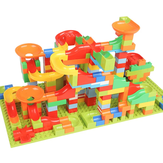Small Size Marble Race Run Maze Ball Track Building Blocks Assemble Funnel Slide Blocks Bricks Construction Toys for Kids Gift 2
