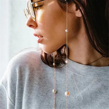 

2020 New Glasses Chain for Women Metal Sunglasses Holder Necklace Fashion Pearl Beaded Glasses Chains Eyewear Retainer