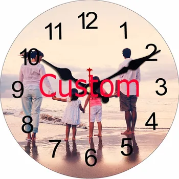 

WONZOM Custom Design Print Your Picture Wall Clock Silent Living Room Wall Decor Saat Home Decoration 2017 Reloj De Pared Gift