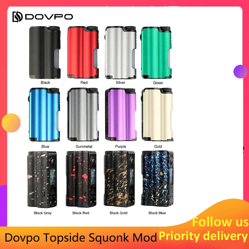 

Original Dovpo Topside Squonk Mod 90W top fill with 10ml Squonk Bottle powered by single 21700 vs athena squonk Rage Mod