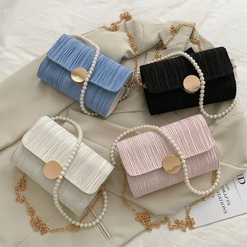 

Fashion Women Pleated Shoulder Handbag Casual Small Flap Crossbody Messenger Bag Outdoor Shopping Accessaries Supplies
