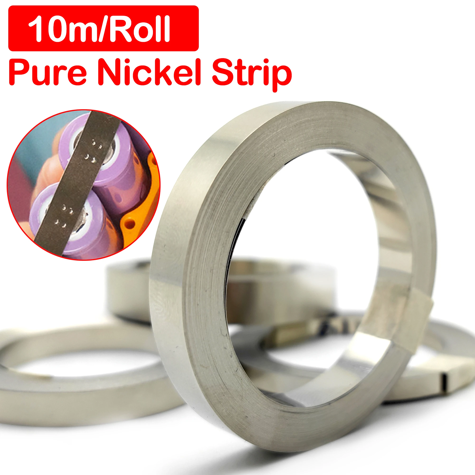 10m Pure Nickel Strips For Lithium Battery Pack Welding 99.6 Purity