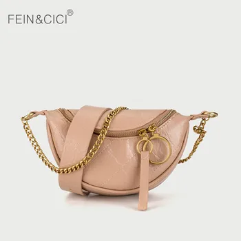 

Women casual saddle messenger bag leather chain half moon crossbody bag black green wine red color shoulder bag