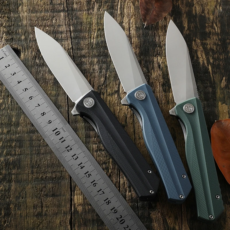 Original Petrified Fish 818 Pocket Tool  Bearing Folding Knife D2 Blade G10 Handle  Outdoor Camping Hunting Survival Flipper EDC