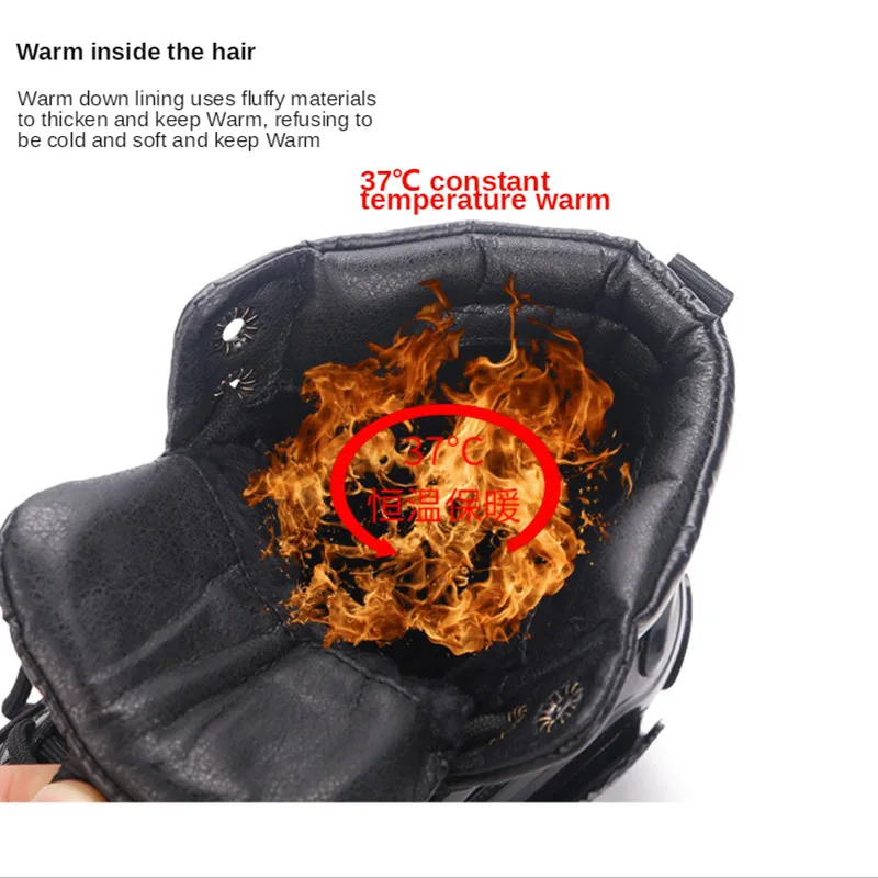 Women's Winter Shoes Sports Style High-Top Shoes Genuine Leather Platform Shoes Plus Velvet Warm Sneakers Women's Snow Boots 6CM