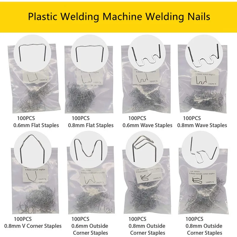 

100pcs Bumper Plastic Welder Welding Gun Welding Wire Plastic Repairing Machine Nail Repair Patch Welding Nail