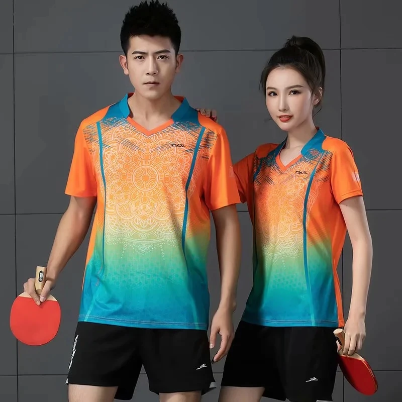 Sports Clothes Men Tennis shirts Breathable Badminton Shirt Women Men Table Tennis Team Polo T Shirts