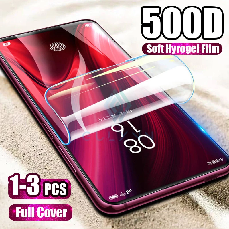Гидрогелевая мягкая пленка не стекло 500D для Xiaomi Redmi Note 9 8 Pro 8T 7 Защитная экрана K30 K20