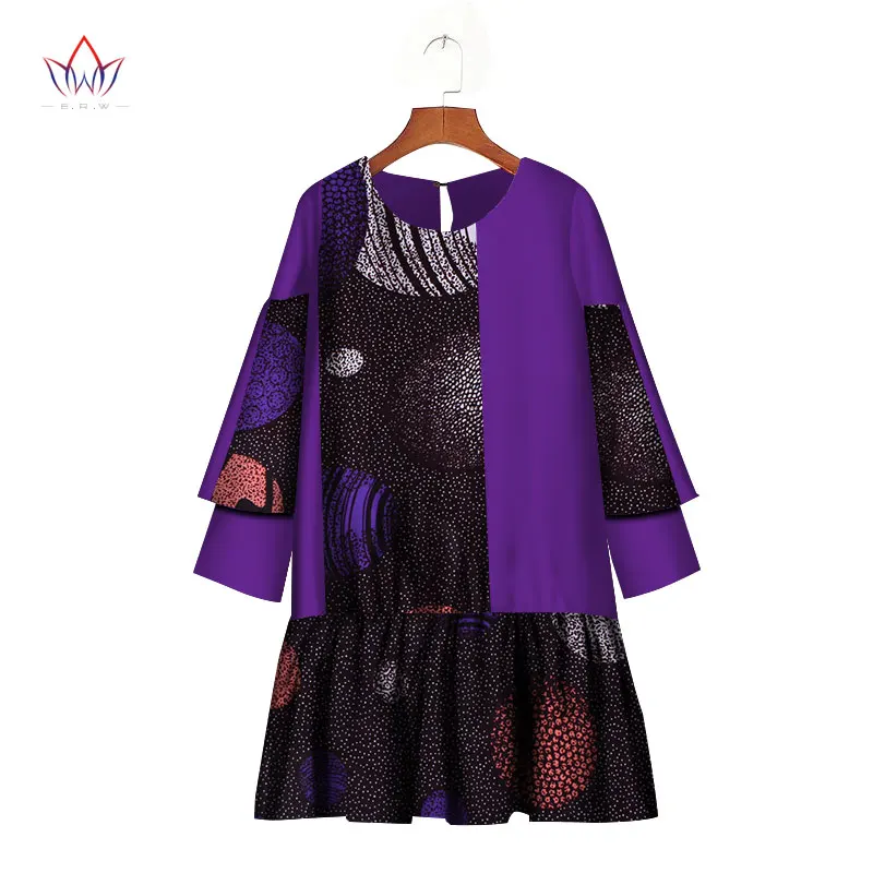 Осенние платья размера плюс, африканские платья для женщин с круглым вырезом, Женская африканская одежда, длина до колен, повседневное 6xl платье, WY2034 - Цвет: 17