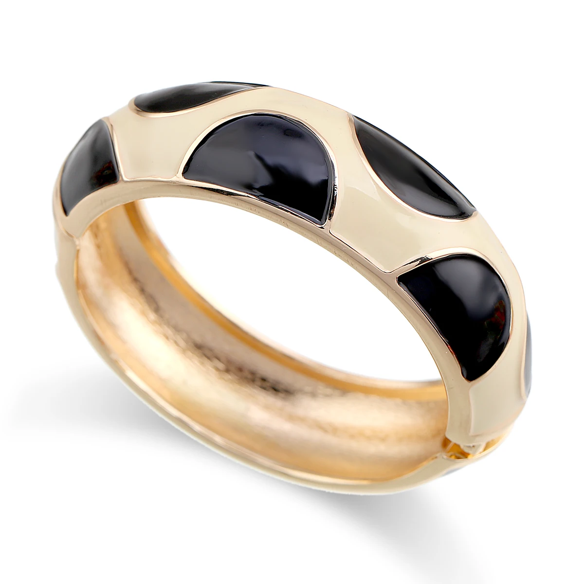 새로운 도착 더블 컬러 팔찌 여성을위한 에나멜 팔찌 여자 골드 도금 라운드 문 팔목 팔찌 패션 팔찌  Best5