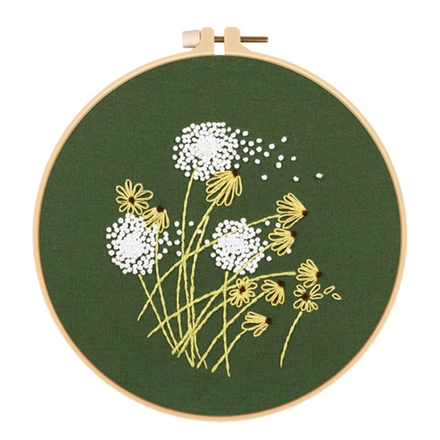 Animal World Embroidery Starter Kit for Beginners, Modern Embroidery Kits, Contains all Embroidery Tools, English Description Flower B