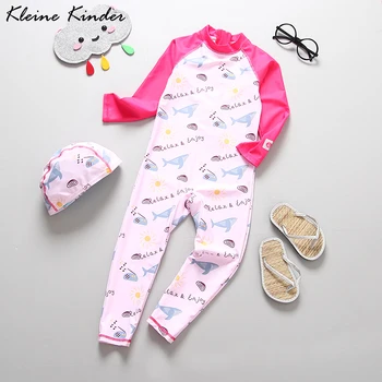 

Girls Swimwear One Piece Girl Bathing Clothes UV 50 Sun Protection Long Sleeve Children's Swimsuit Diving Swimming Suit for Kids
