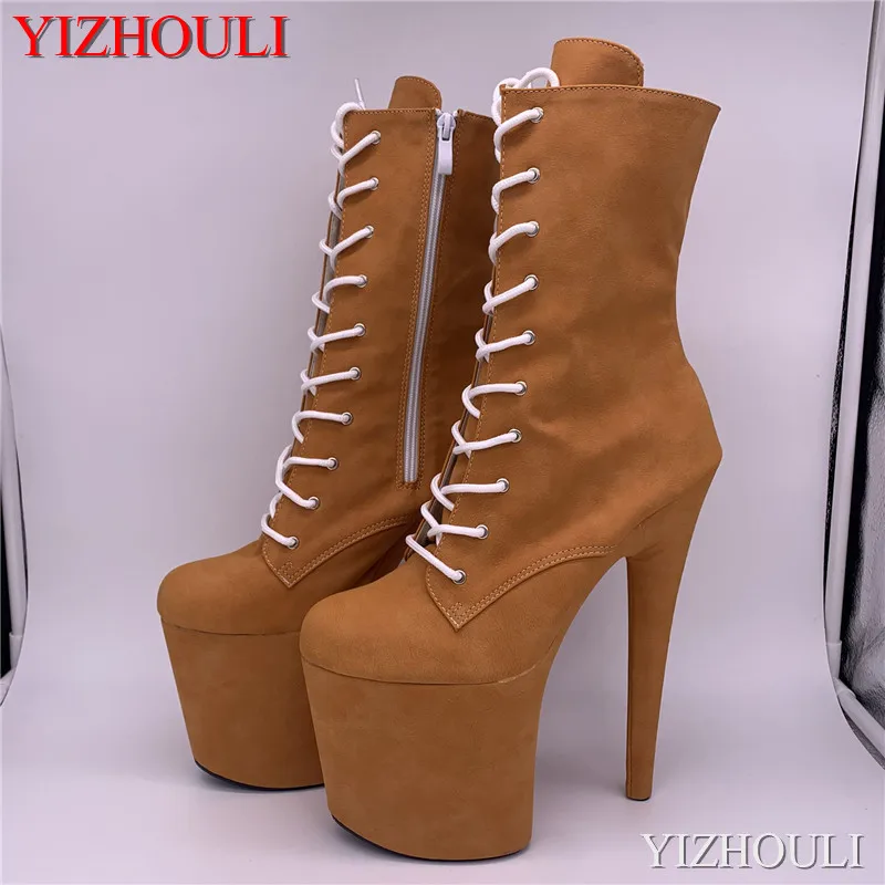 Sexy dancing shoes 8 inches, new ankle boots thin heel, bag heel boots, 20cm model pole dancing boots