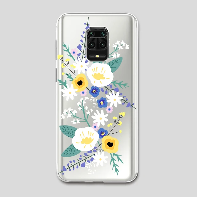 Flower Leaf Funda Case For Xiaomi Redmi Note 10 10S 9 9S 9T 8 8T 9C 7 K40 K30 K30S Poco X3 F3 C3 M3 F2 M2 Pro Max NFC Silicone W3753