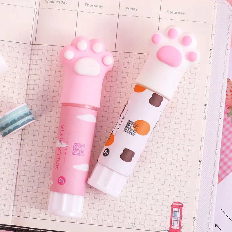 1 шт. Kawaii клей карандаш высокой вязкости Кошачий коготь милый для школы Elmers