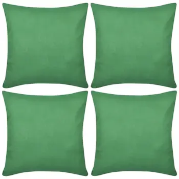

4 green cushion covers cotton 80x80 cm