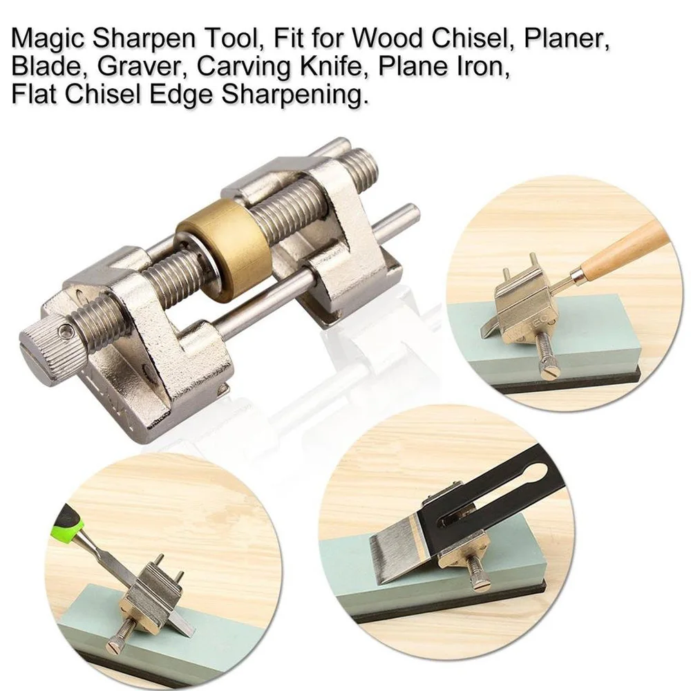 Chisel Sharpener Outdoors Holder Manual Home Cutter Fixed Angle for Wood Chisel Planer Blade Flat Chisel Edge Sharpening