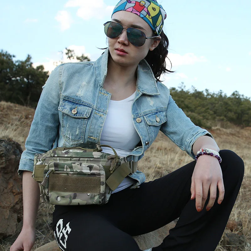 

Outdoor Sports Riding Waist Bag Tactical Army Camouflage Jogging Shoulder Bag Camping Trekking Chest Bag Military Backpack