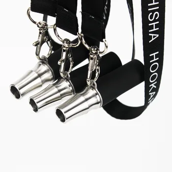 

Reusable Hanging Hookah Shisha Mouthpieces Hookah With Mouth Tip Silicone Stainless Steel lanyard Cigarette Holder Accessories