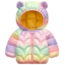 New Arrival Baby Girls Jacket Autumn Colorful Winter Boy Clothes Newborn Coats for Kids Down Cotton Jacket with Ear Hooded 0-5y