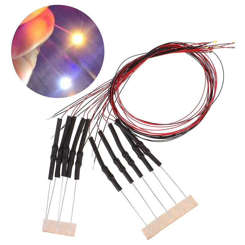 New 10Pcs 20cm T0603wm Pre-soldered Micro 0.1mm Copper Wired White Smd Led 0603