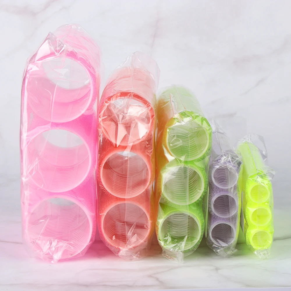 6 Pcs/Set Multi Size Random Color Large Self Grip Hair Rollers Pro Salon Hairdressing Curlers Hair Salon Tools hair styling tool hair curling tools