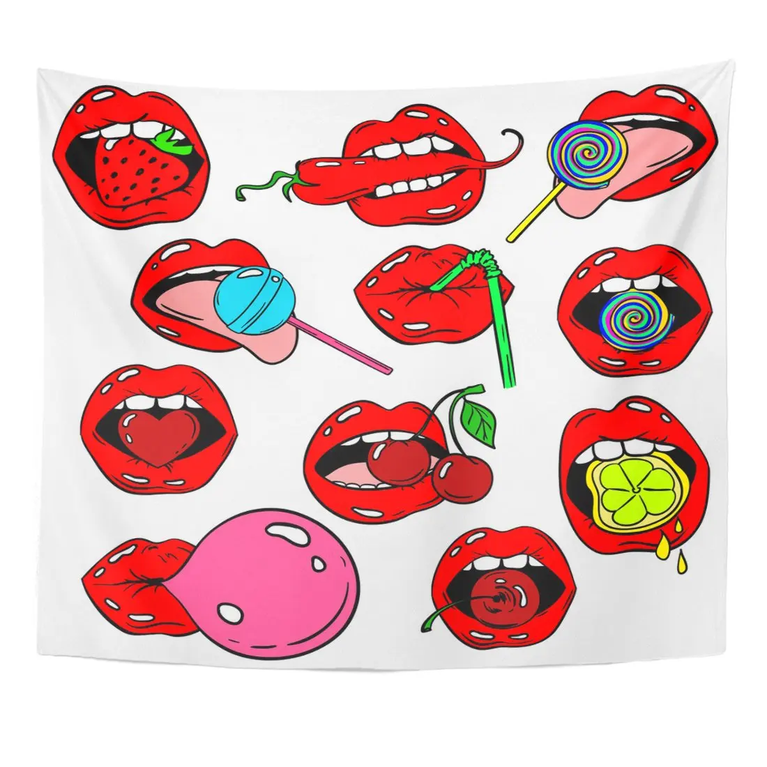 

Funny of Female Lips in Cartoon Home Decor Wall Hanging