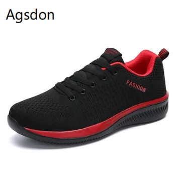 

2020 Comfortable Men Shoes Breathable Lightweight Men Casual Shoes Lace Up Shoes Men Fashion Sneakers Mesh Big Size Black
