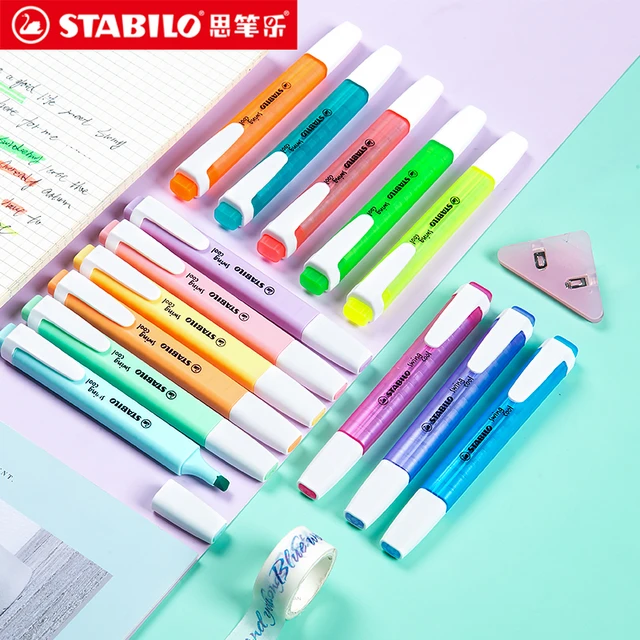 1pc STABILO New Swing Cool Highlighter Pen 275 Pocket Highlighter Marker  1-4mm Student Note Fluorescent Assorted 6/8 Colors - AliExpress