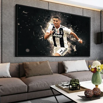 

Football Star Ronaldo Figure Canvas Painting Retro Posters and Prints Cuadros Wall Art for Living Room Home Decor (No Frame)