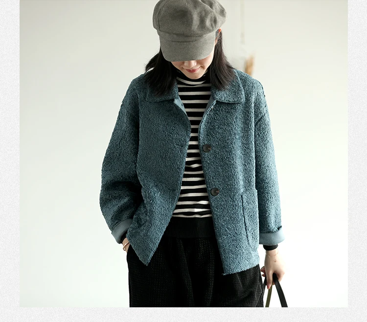 Autumn Winter Jackets Women Fashion Loose Blended Coat New Ladies Cardigan Tops Pocket Long-sleeved Mori Girl Jackets