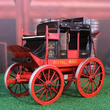 

25X14X20cm Emperor Qin's Car Handmade Retro Old Decoration Mini Car Model Iron Vintage Car Model Gift Diecasts Toy Vehicles