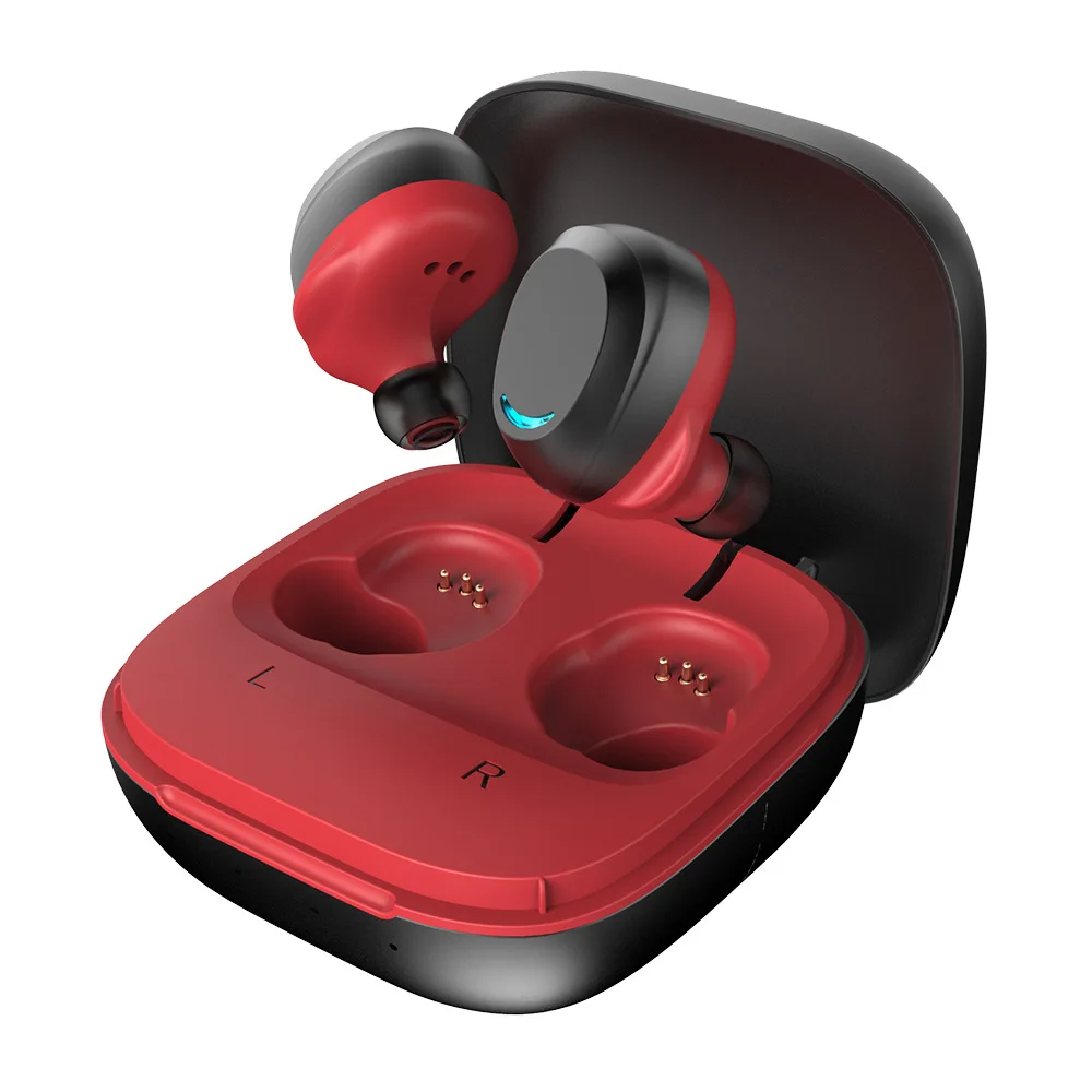 Беспроводные наушники спортивные Bluetooth гарнитура с микрофоном с зарядным устройством сенсорное управление водонепроницаемые беспроводные вкладыши TWS-U9 - Цвет: Красный