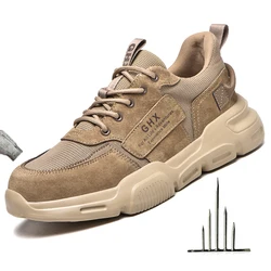 Chaussures de sécurité avec bout en acier pour homme, baskets de protection, légères et respirantes, Anti perforation, bottes indestructibles 