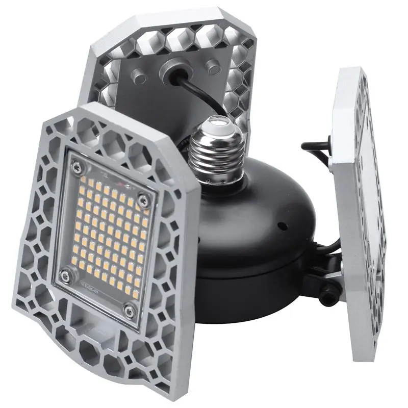 

High Intensity E27 60W 6000LM Led Deformable Lamp Garage Light AC170-265V LED Mining Lamps for Garage/ Attic/Basement/Home Warmw