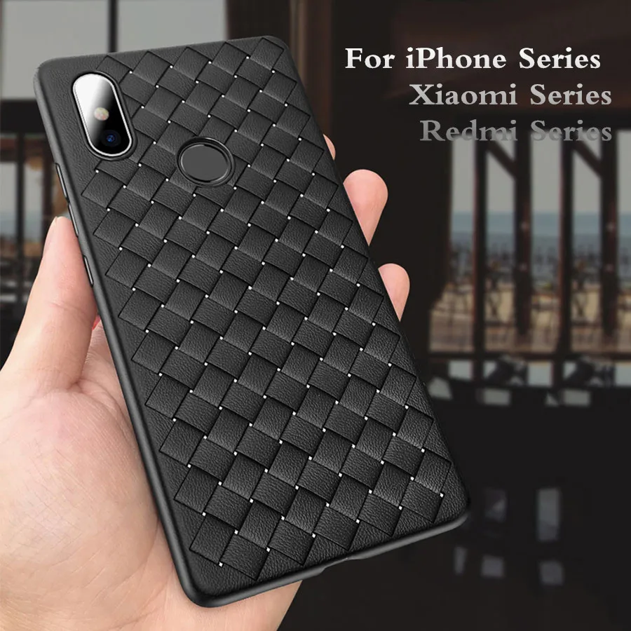 Роскошный Плетеный чехол для iPhone 11 Pro Max Xs X XR 7 8 Plus Xiaomi mi 9 SE A3 Red Note 6 Чехол Мягкий