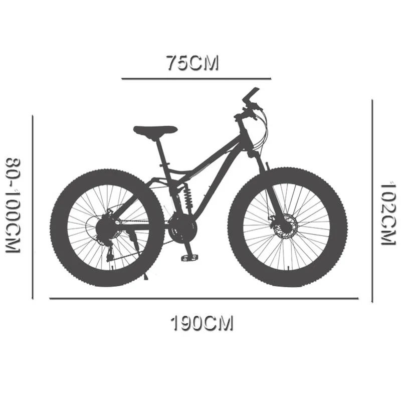 wolf's fang bicycle Mountain Bike 21 speed 26 4.0 frame fat bikes bicycle Snow bike Front and Rear Mechanical Disc Brade Male