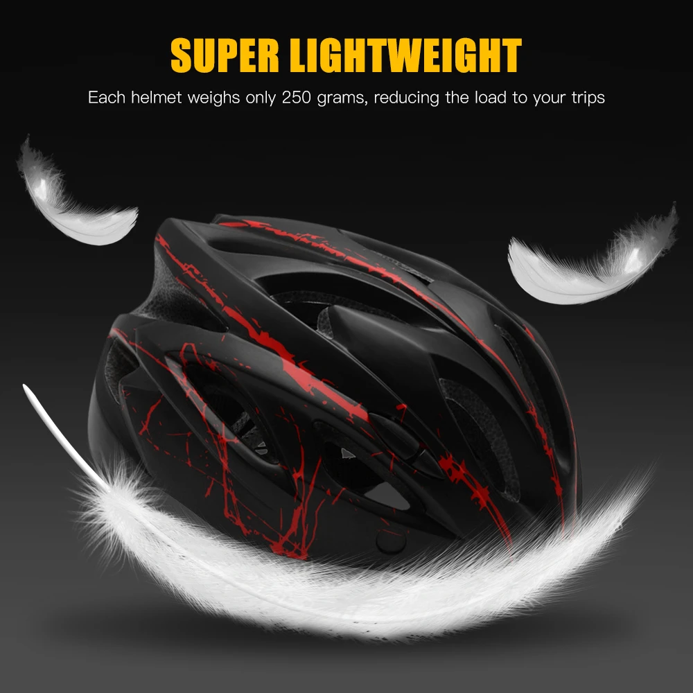 Lixada Bike Helmet Adjustable with Detachable Magnetic Goggles Mountain Road Bicycle Helmets Safety Protective Helmet 18 Vents