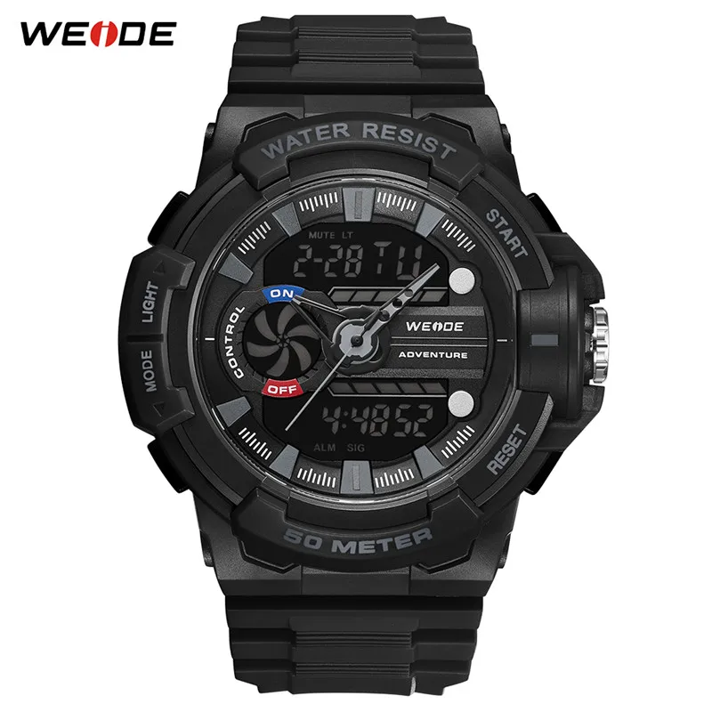 WEIDE мужские часы цифровые спортивные водонепроницаемые с будильником датой